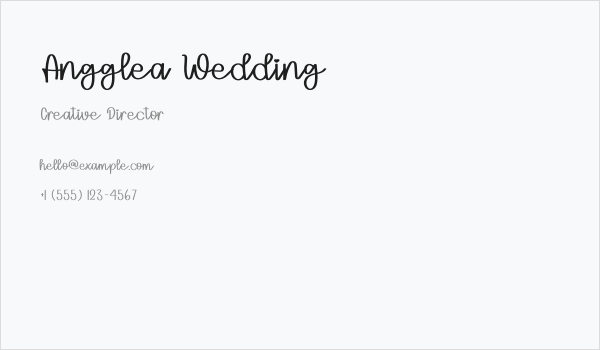 Angglea Wedding Business Card