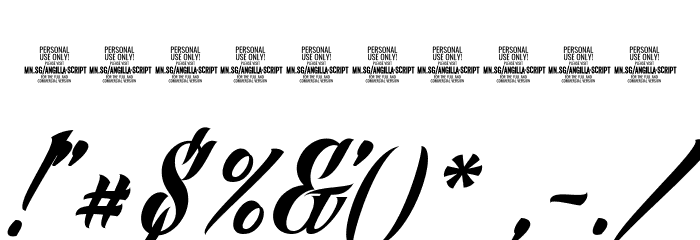 AngillaScriptPERSONALUSE Font OTHER CHARS
