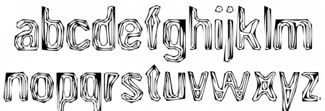 Angioma AOE Schriftart Kleinbuchstaben