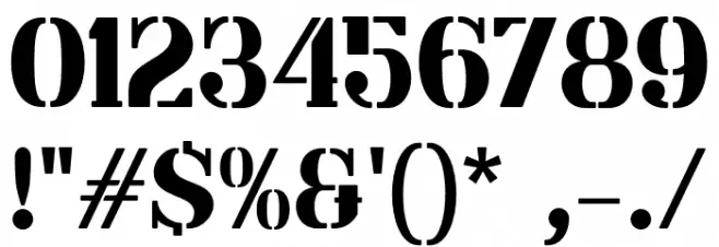 Angkatan Bersenjata Font OTHER CHARS