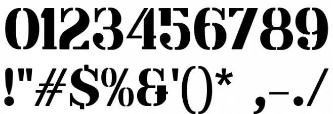 Angkatan Bersenjata Font OTHER CHARS