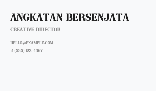 Angkatan Bersenjata Business Card