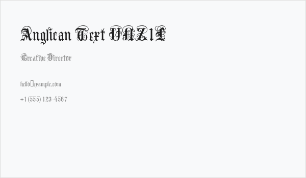 Anglican Text UNZ1L Business Card