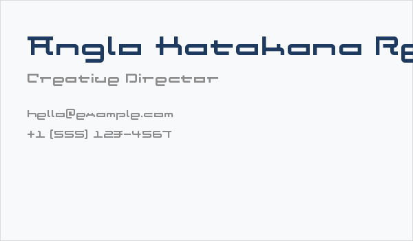 Anglo Katakana Regular Business Card