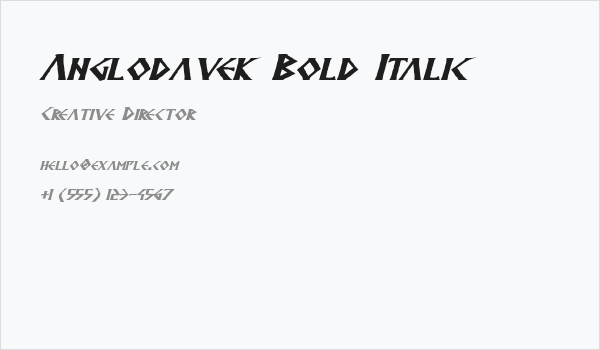 Anglodavek Bold Italic Business Card