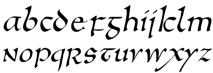 AnglosaxOblique Font LOWERCASE