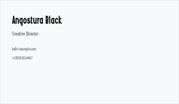 Angostura Black Business Card