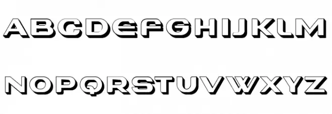 Angry Cyborg 3D Regular Шрифта ВЕРХНИЙ