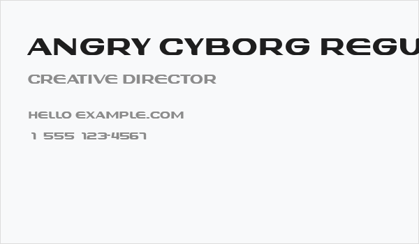 Angry Cyborg Regular Business Card