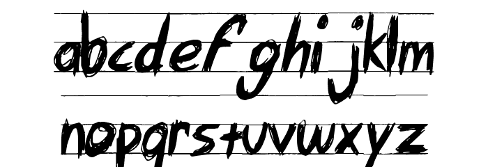 Angry Letter Font LOWERCASE