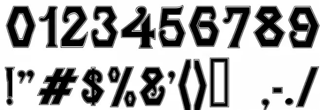 Angular Inline Font OTHER CHARS