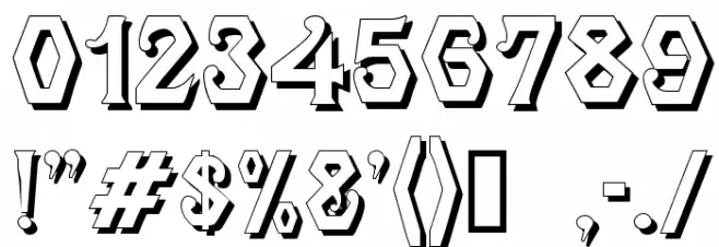 Angular Shadow Font OTHER CHARS