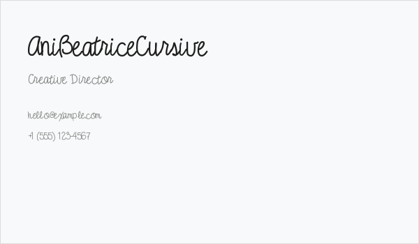 AniBeatriceCursive Business Card