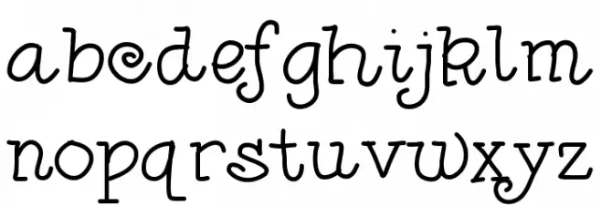 AniShoulder Schriftart Kleinbuchstaben