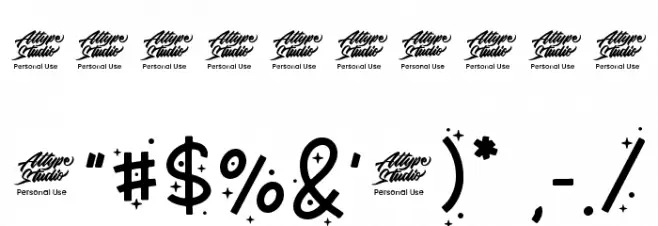 Anigira Display Font OTHER CHARS