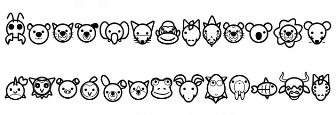 Animal Cute Icon फ़ॉन्ट अपरकेस