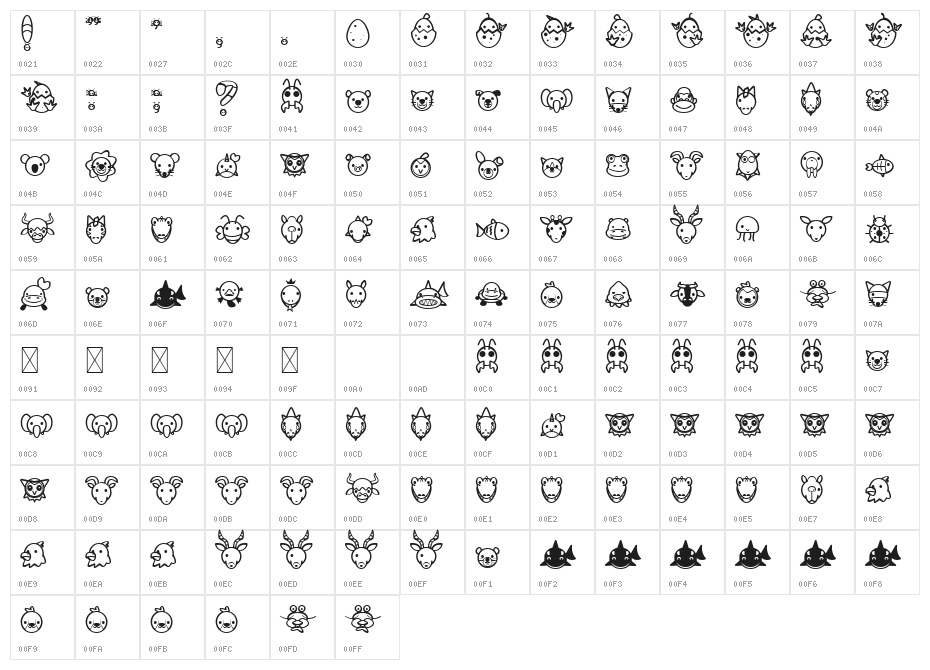 Animal Cute Icon Character Map