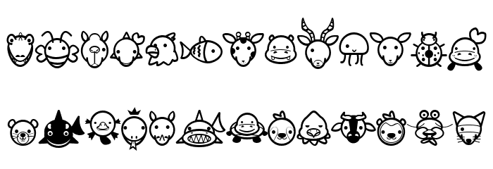 Animal Cute Icon Font LOWERCASE