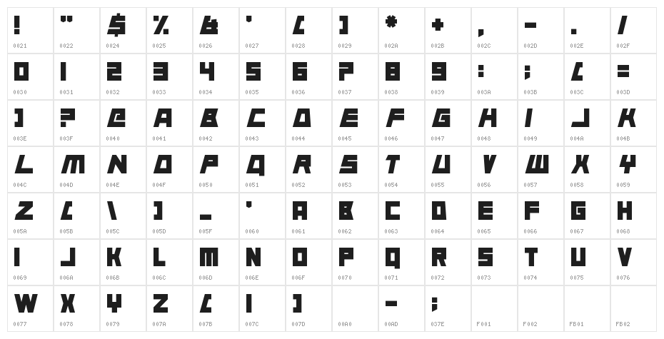 Animal Silence Character Map