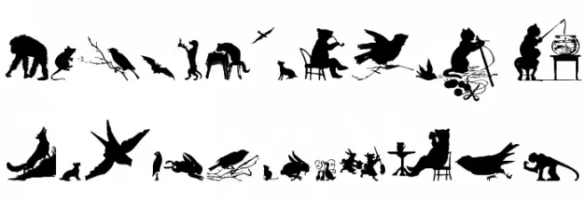 Animal Silhouettes Four Regular Schriftart Groß