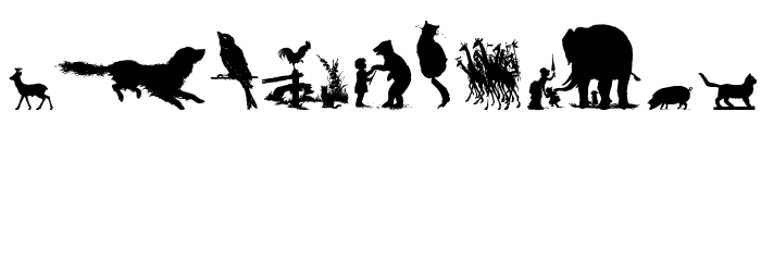 Animal Silhouettes Three Font OTHER CHARS