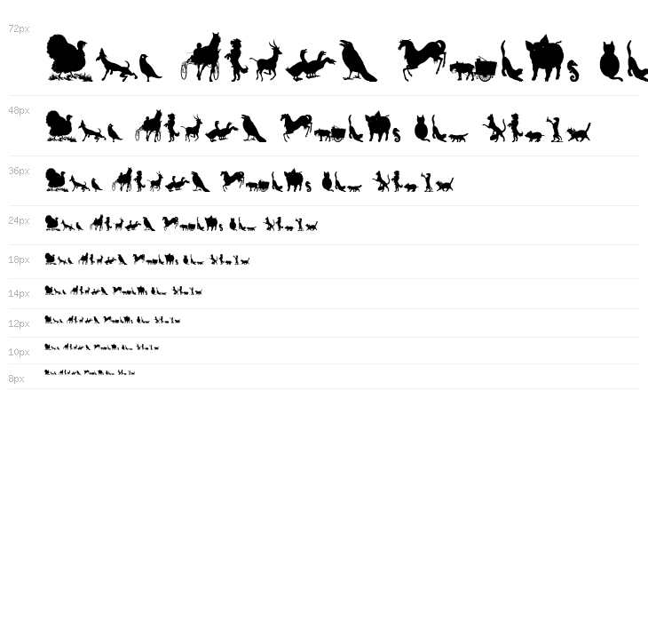 Animal Silhouettes Three Waterfall