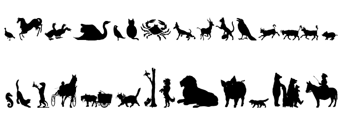 AnimalSilhouettesThree Font LOWERCASE