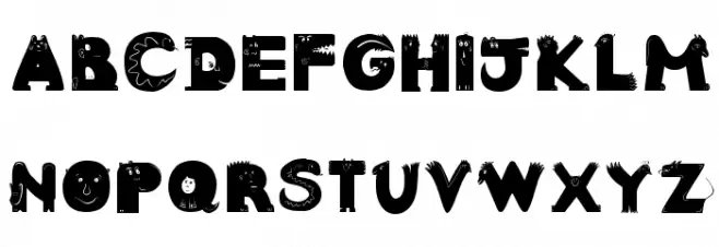 AnimalTypeFaces Schriftart Groß
