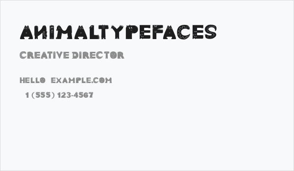 AnimalTypeFaces Business Card