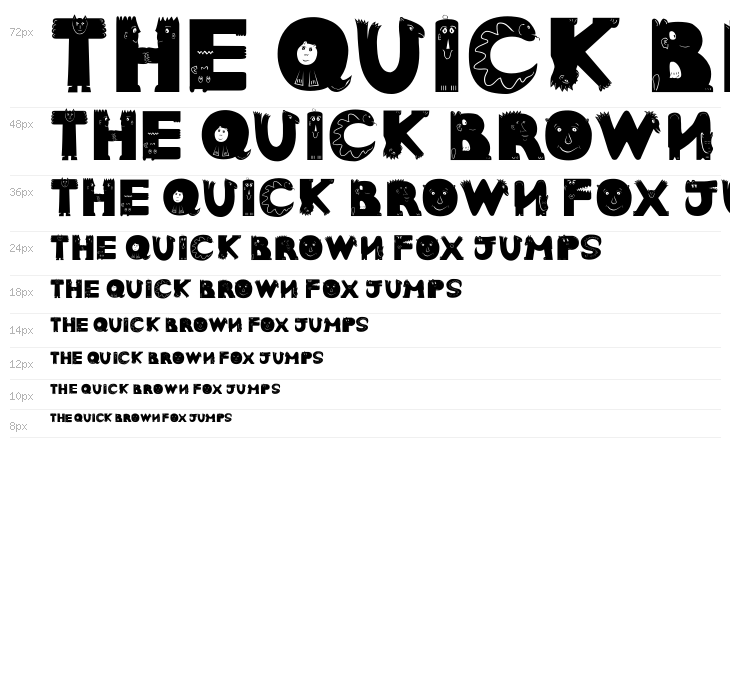 AnimalTypeFaces Waterfall