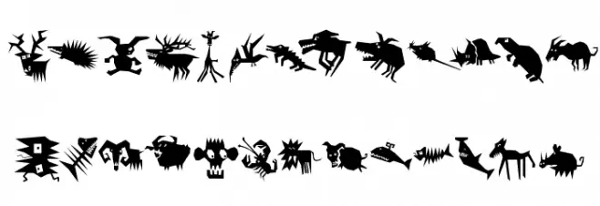 AnimaliaScissored Caratteri MINUSCOLO