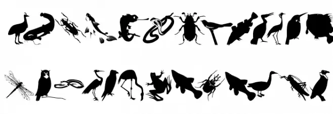 AnimalishSilhouettes Caratteri MAIUSCOLE