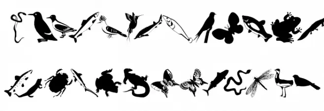 AnimalishSilhouettes خط أحرف صغيرة