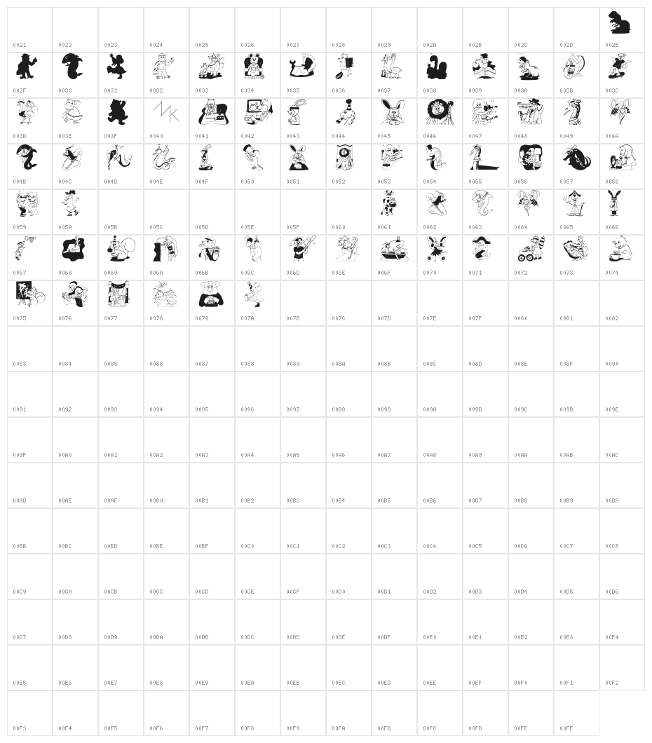 Animalishmk Character Map