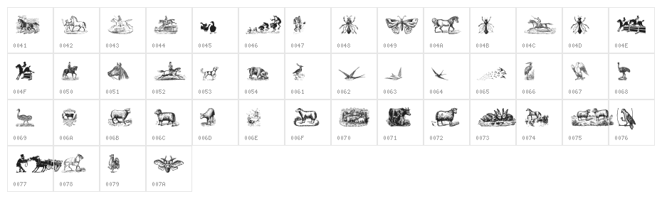 Animals Old Cuts Two Character Map