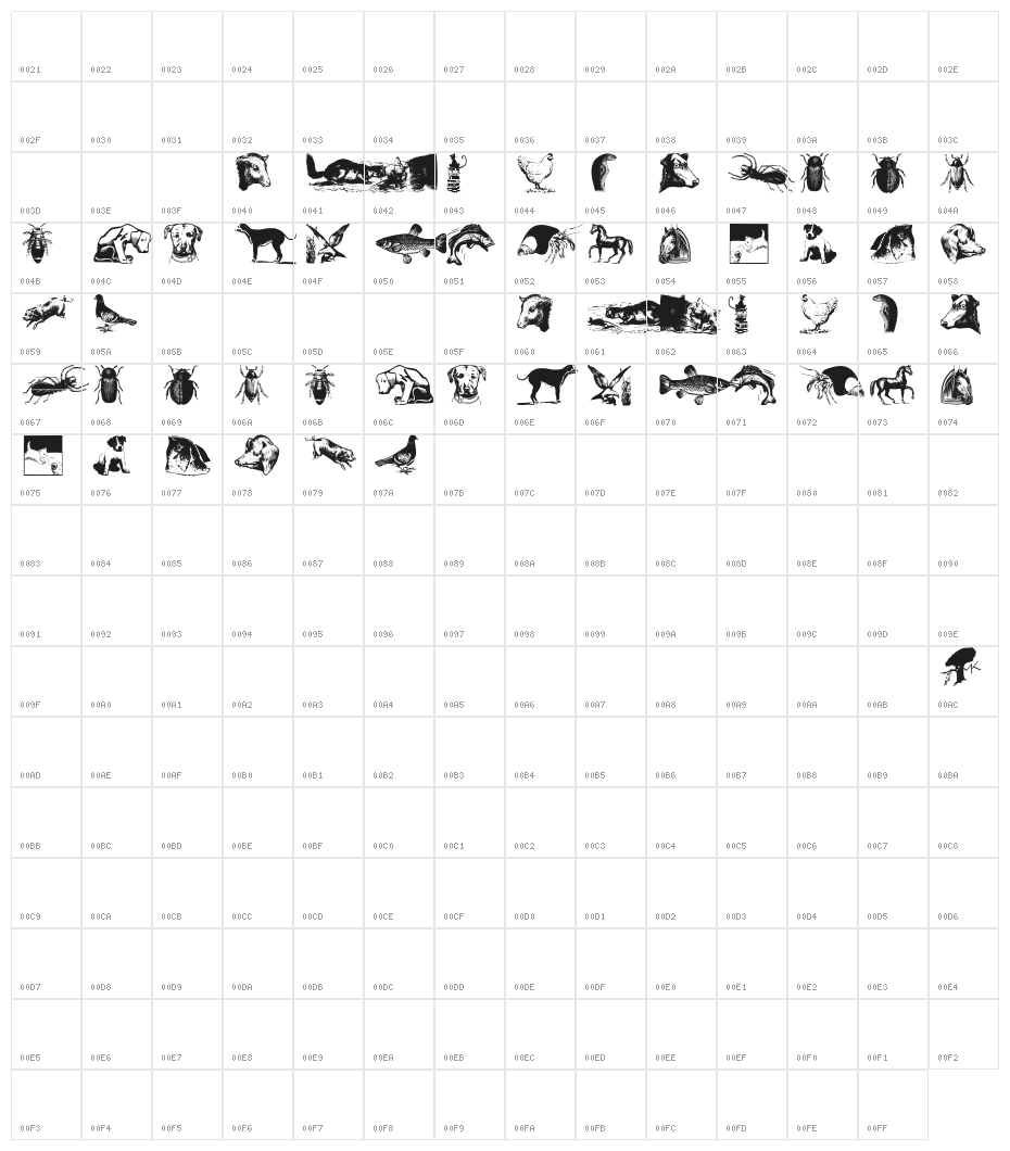AnimalsOldfashion Character Map