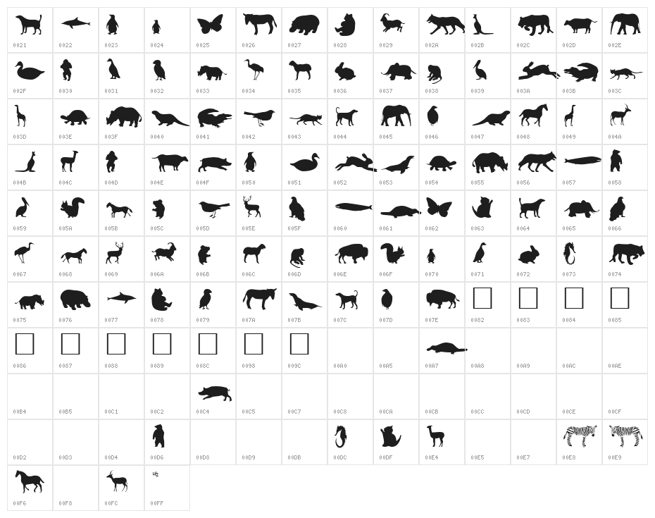 Animals Character Map