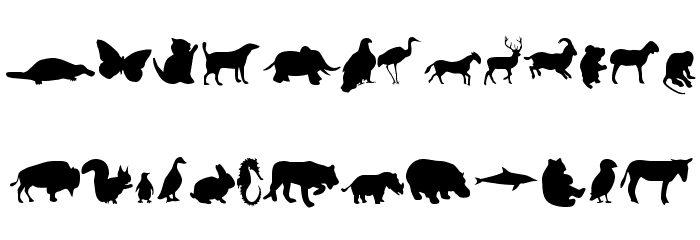 Animals Font LOWERCASE