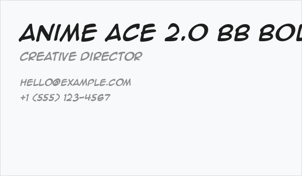 Anime Ace 2.0 BB Bold Business Card