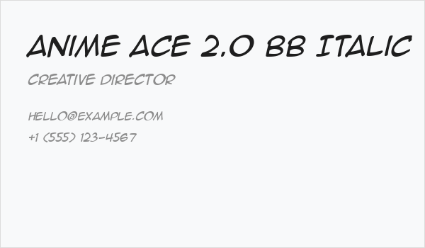 Anime Ace 2.0 BB Italic Business Card