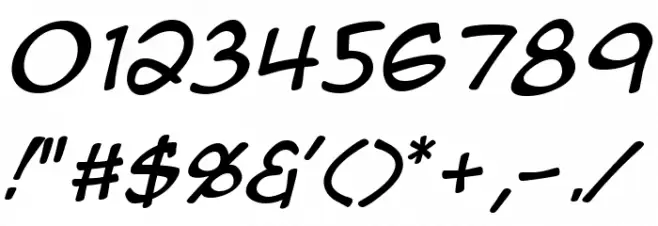 Anime Ace Italic Font OTHER CHARS