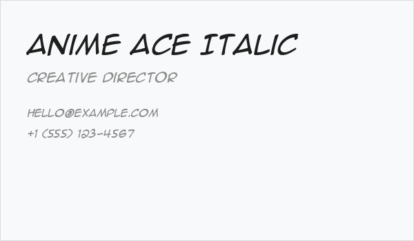 Anime Ace Italic Business Card