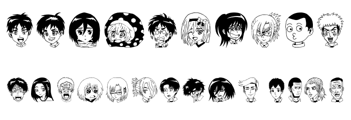 Anime Attack On Titan Image Bold Font OTHER CHARS