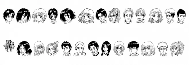 Anime Attack On Titan Image Bold 字体 大写