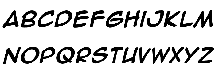AnimeAce3SK-BoldItalic Font LOWERCASE