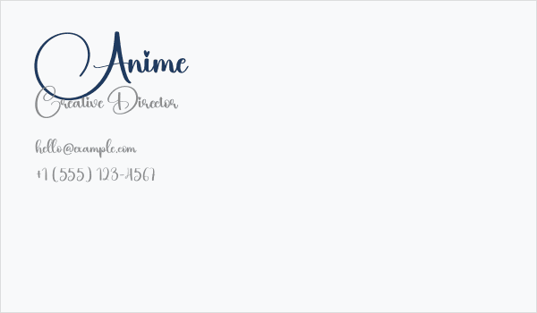 Anime Business Card