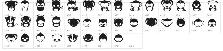 Animox Character Map