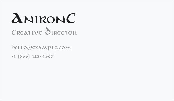 AnironC Business Card