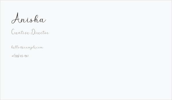 Anisha Business Card