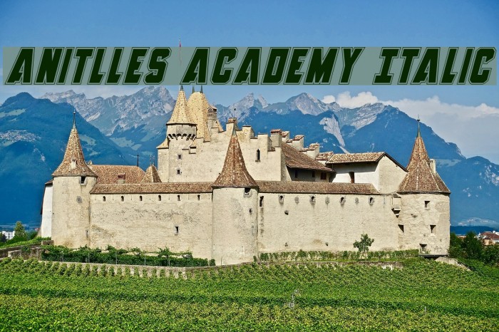 Anitlles Academy Italic Font examples